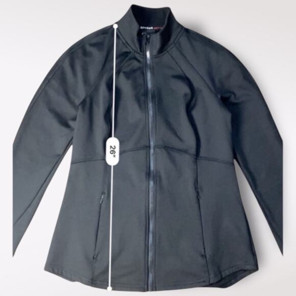 Spyder Women’s Black Athletic Jacket Size M Gym Casual Fall Winter Hiking - Picture 3 of 8